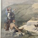 Old orientalist painting, Sebastia, after David Roberts 20th century
