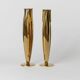 Doré Laiton Vintage Candle Holders – Two 1970s Art Deco Brass Sculptures, Elegant Table Centerpiece