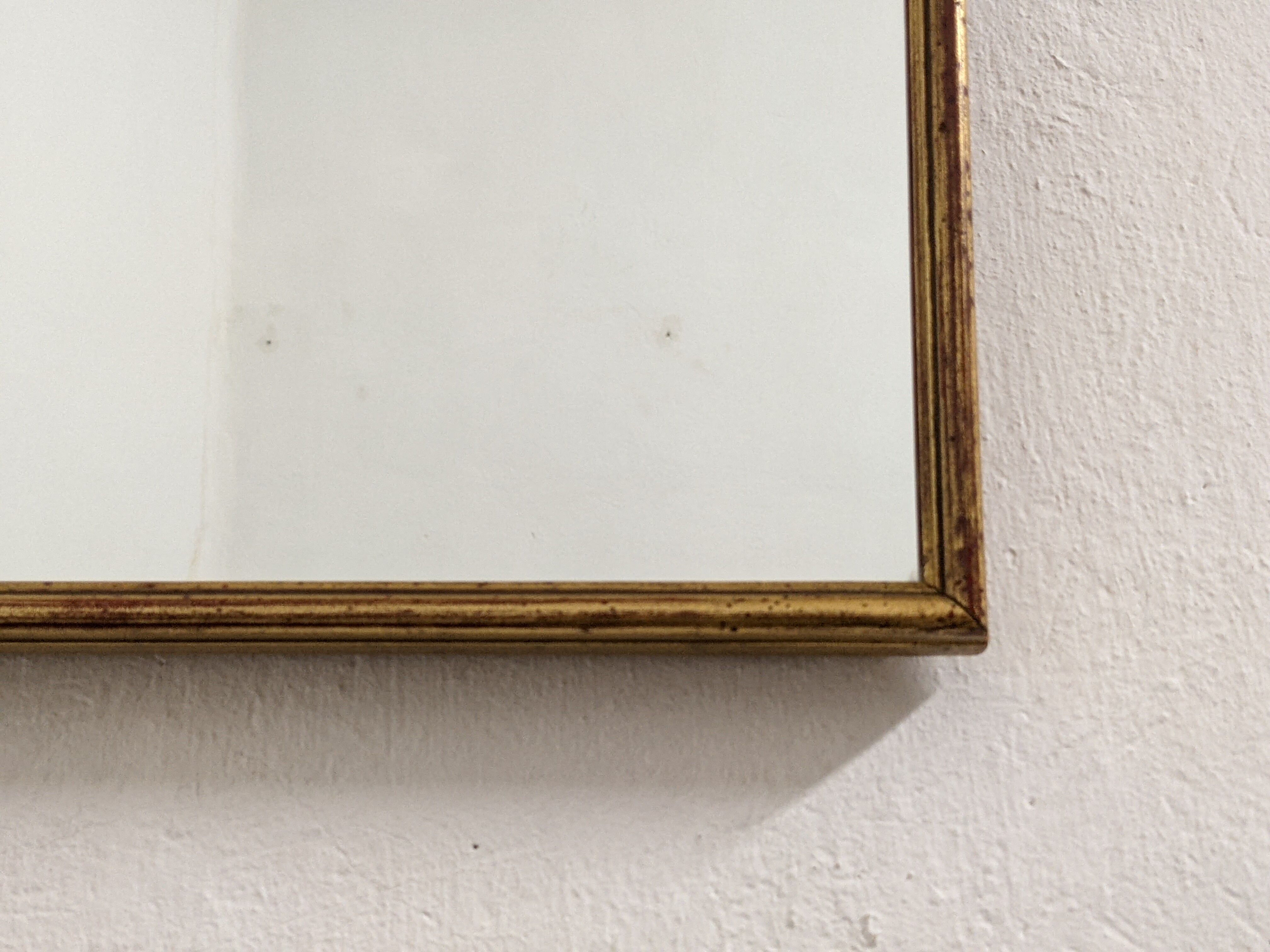 Rectangular mirror 77x53cm in fine nineteenth century gilded wood