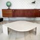 Table basse Roche Bobois forme œil en travertin 1970/80