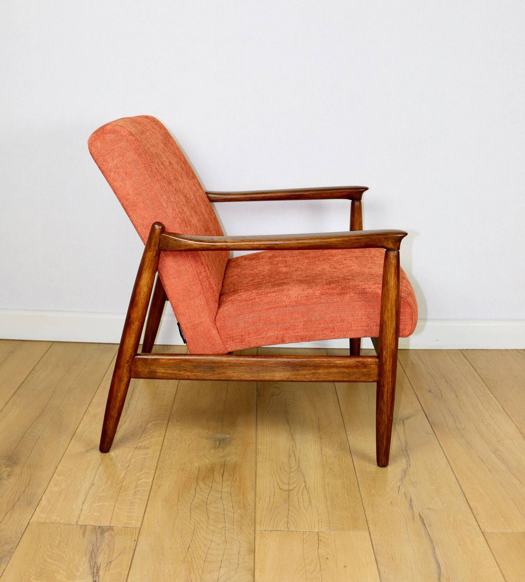 GFM-64 armchair, design by Edmund Homa from the 70s, terracotta brick