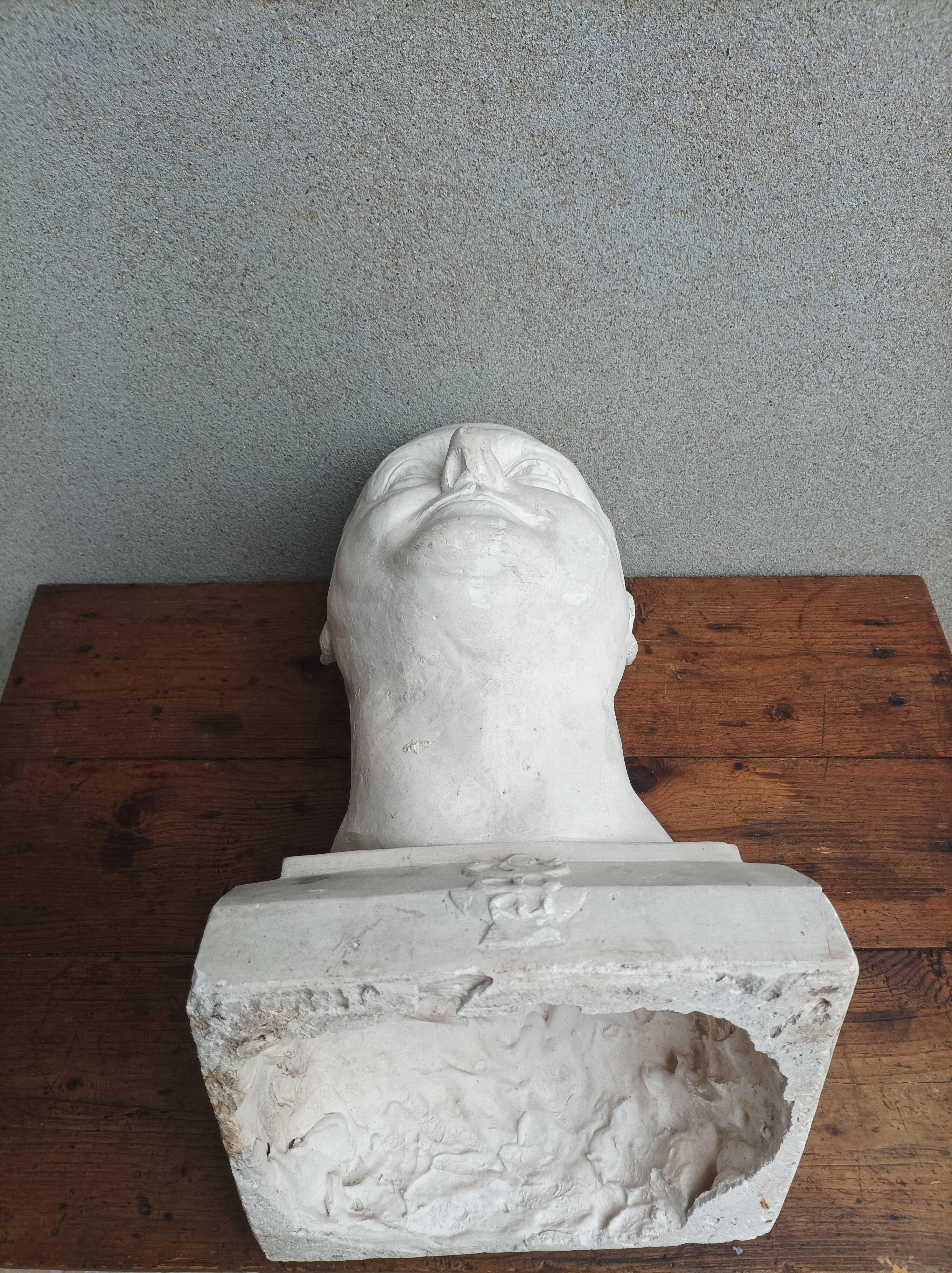 Pascal Boureille (1909-1999) Plaster bust signed portrait of a doctor