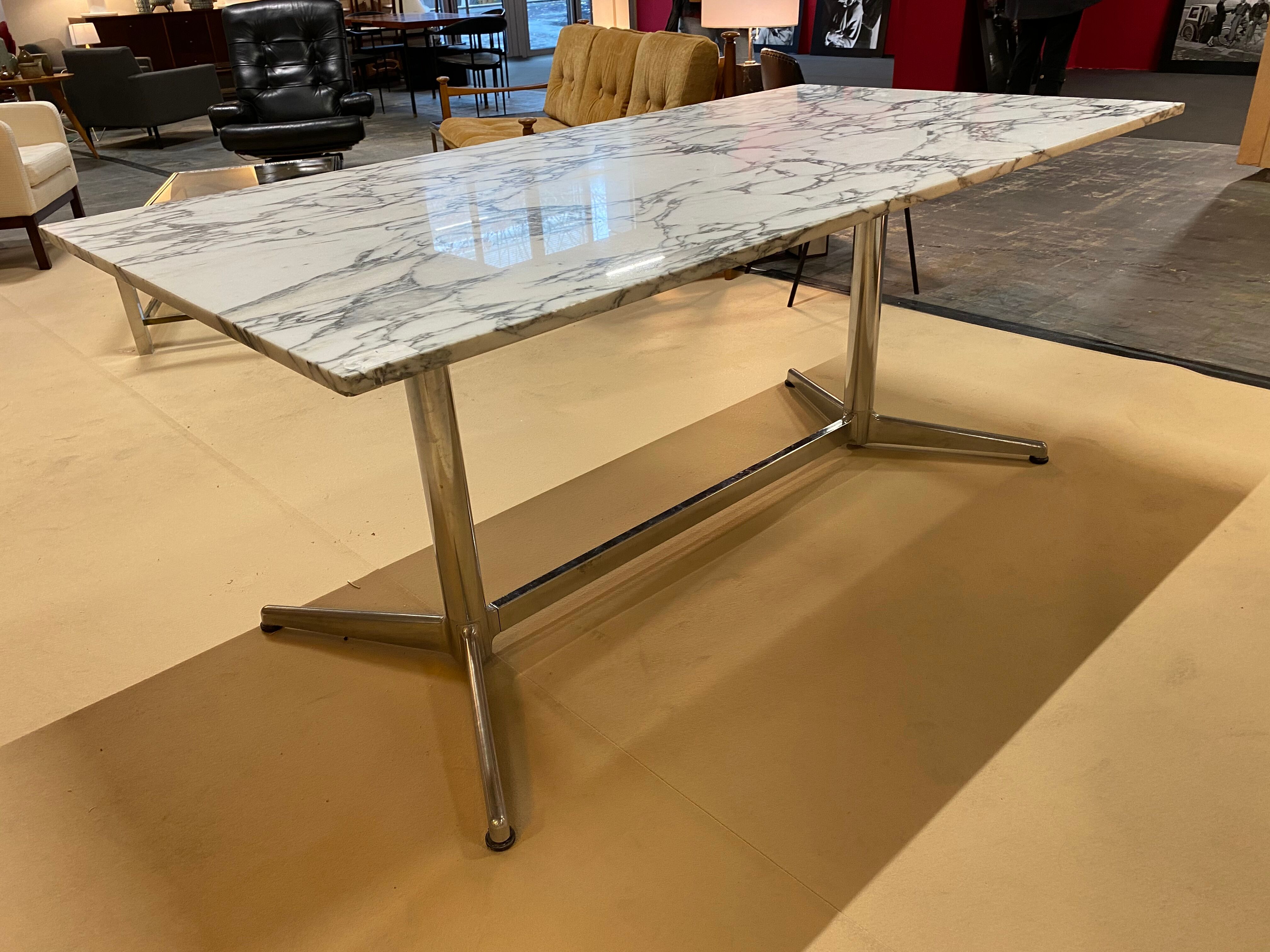 Dining room table marble chrome legs