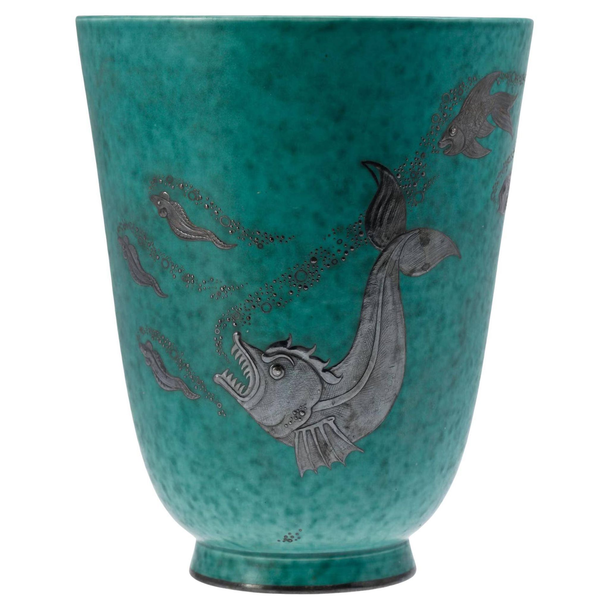Wilhelm kage 'argenta' ceramic vase for gustavsberg sweden 1940s marked