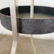 Lampadaire seventies totem, chrome et daim