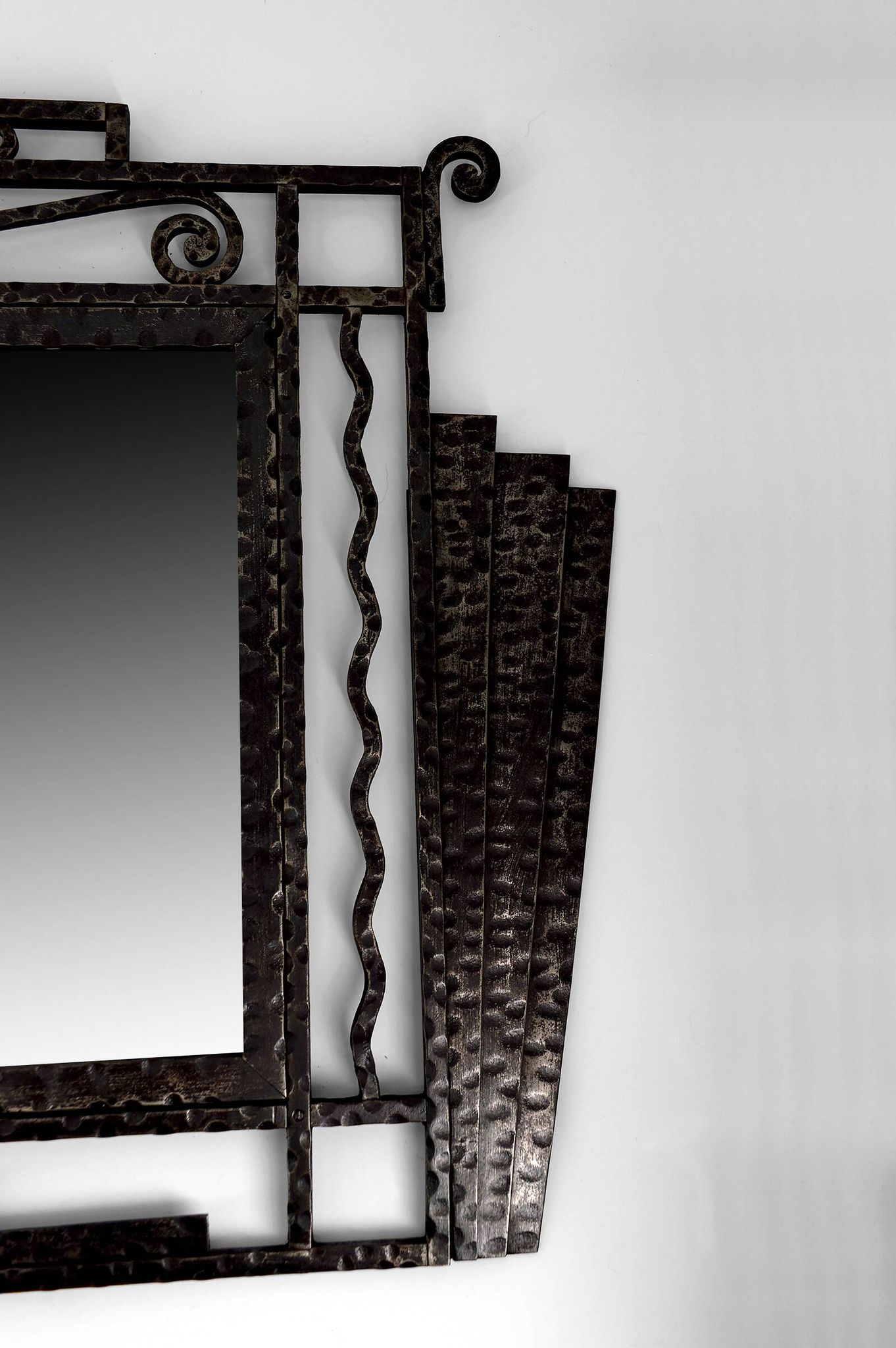 Art Deco wrought iron mirror – Paul Kiss, Paris, circa 1930