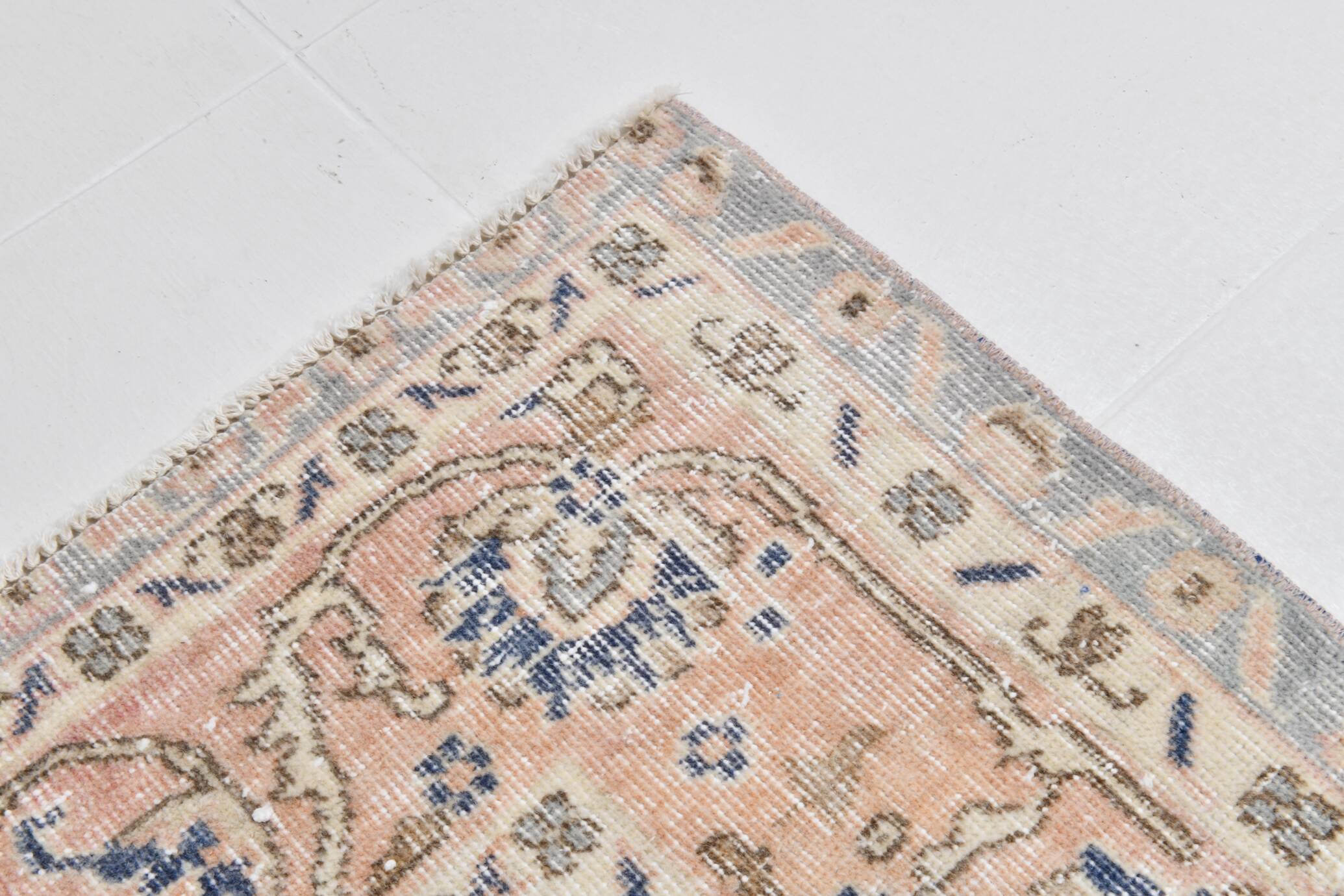 7x10 Turkish Classic Pattern Blue Beige Vintage Rug, 210x324Cm