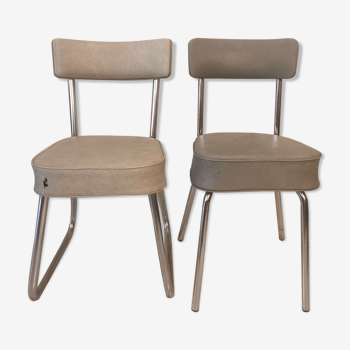 Pair of vintage gray Ronéo chairs