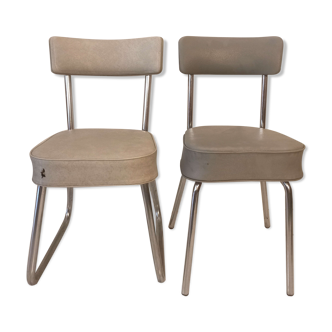 Pair of vintage gray Ronéo chairs