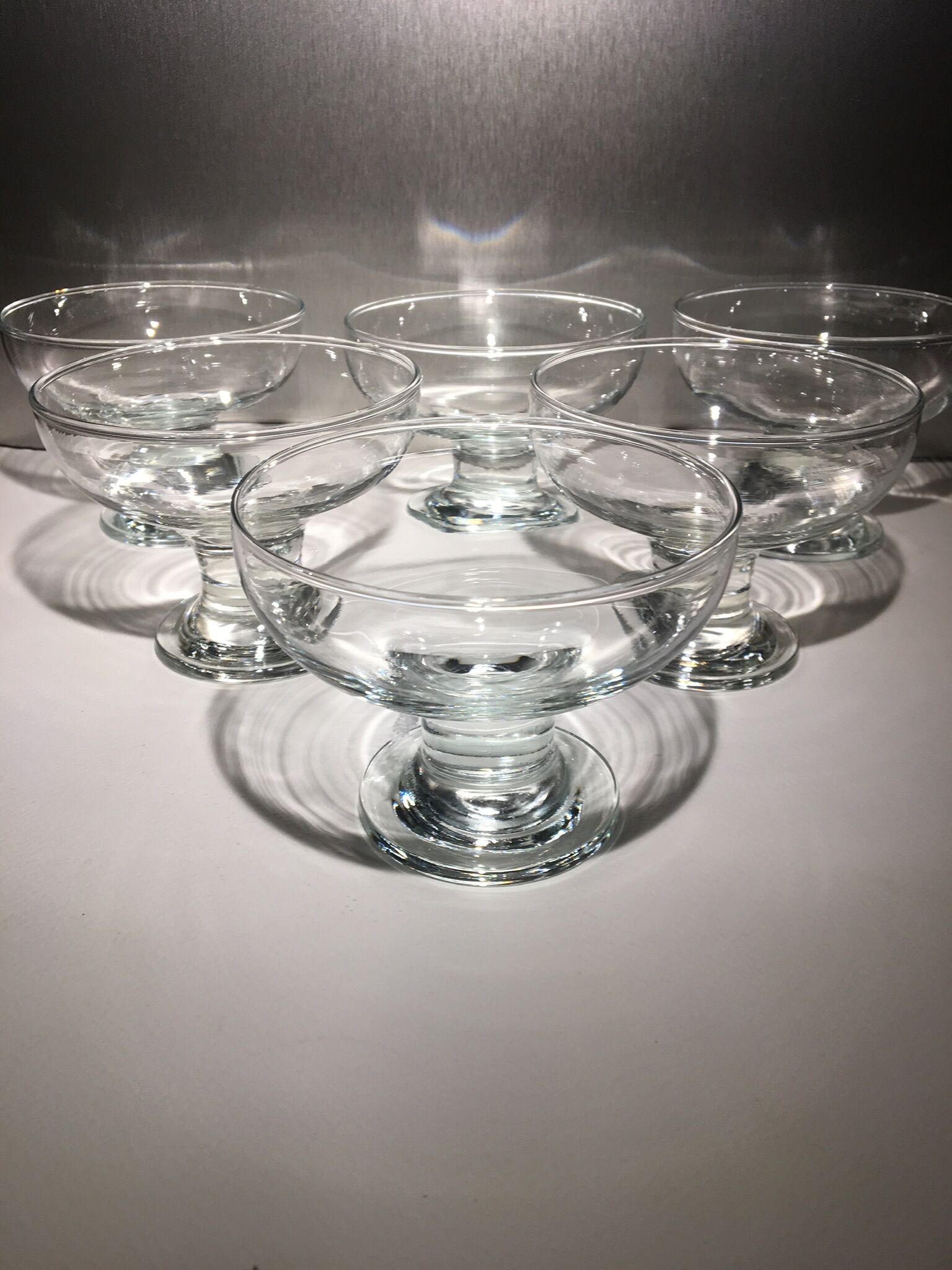 Lot of 6 champagne glasses from the 60s/70s in glass and crystal