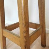 Tabouret de bar vintage en chêne (1 sur 2) : chaise haute industrielle yougoslave des années 1980