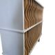 Vintage mint blue wooden display cabinet / storage system for vinyl records