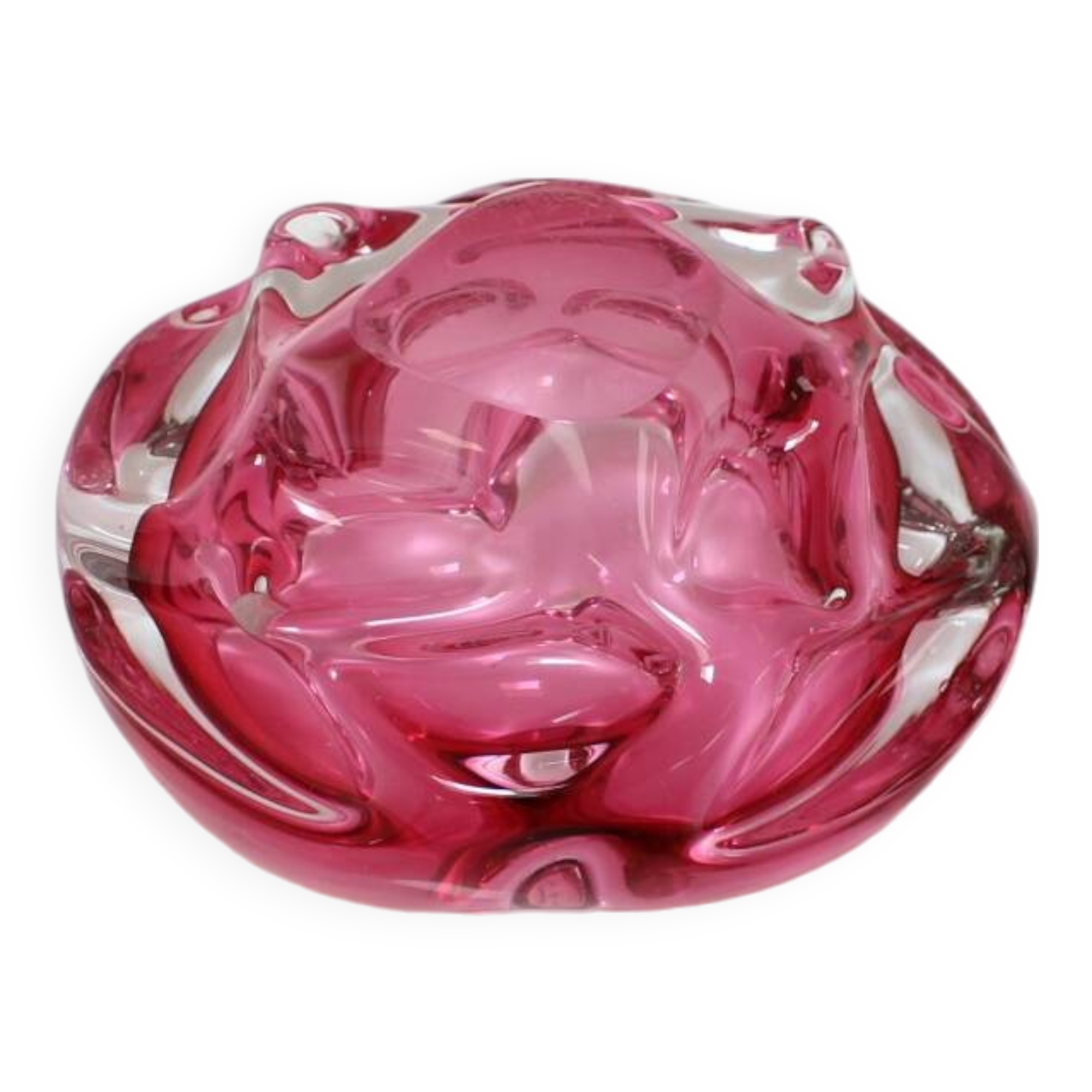 Bohemian Art Glass Bowl/Ashtray by Josef Hospodka, 1960's