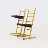 Set of 2 Italian Height Adjustable Chairs or Barstools 1980s