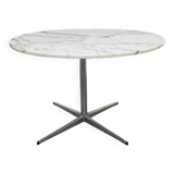 60s marble table with chrome cross base