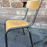 Lot de 6 chaises industrielles école vintage collectivités mullca delagrave tube & bois