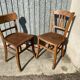 Pair of mismatched bistro chair