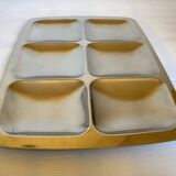 Italy brushed metal compartment dish