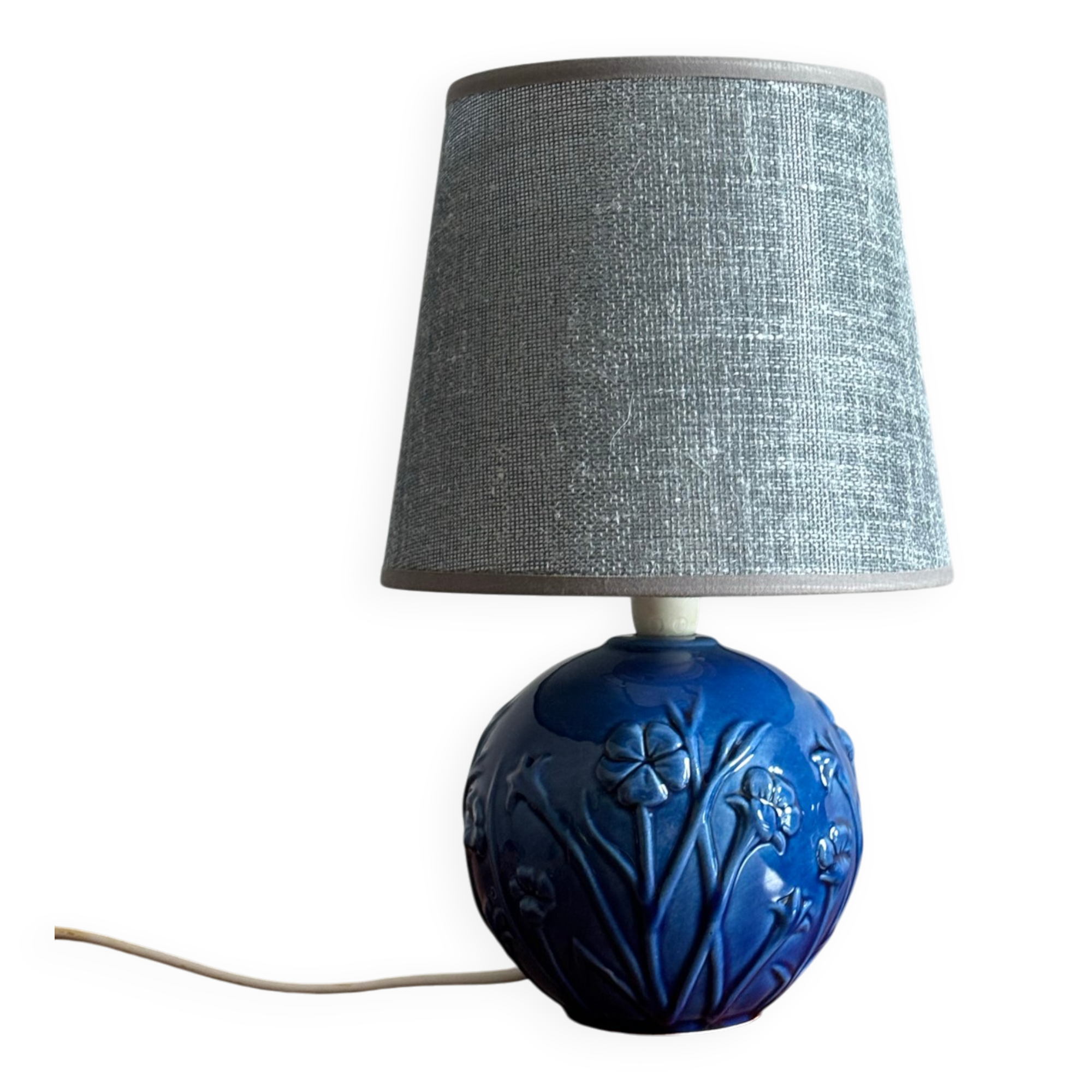 Lampe boule à décor de fleurs