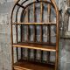 Bookcase vintage rattan, wood and canning shelf