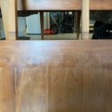 Teak table with extension cords