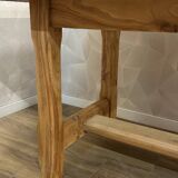 Solid pickled elm farmhouse table