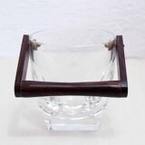 Crystal and wood ice bucket 1970