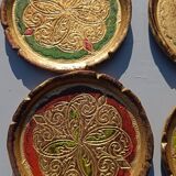Eight Venetian Florentine coasters