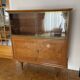 Buffet vitrine vintage bois et laiton