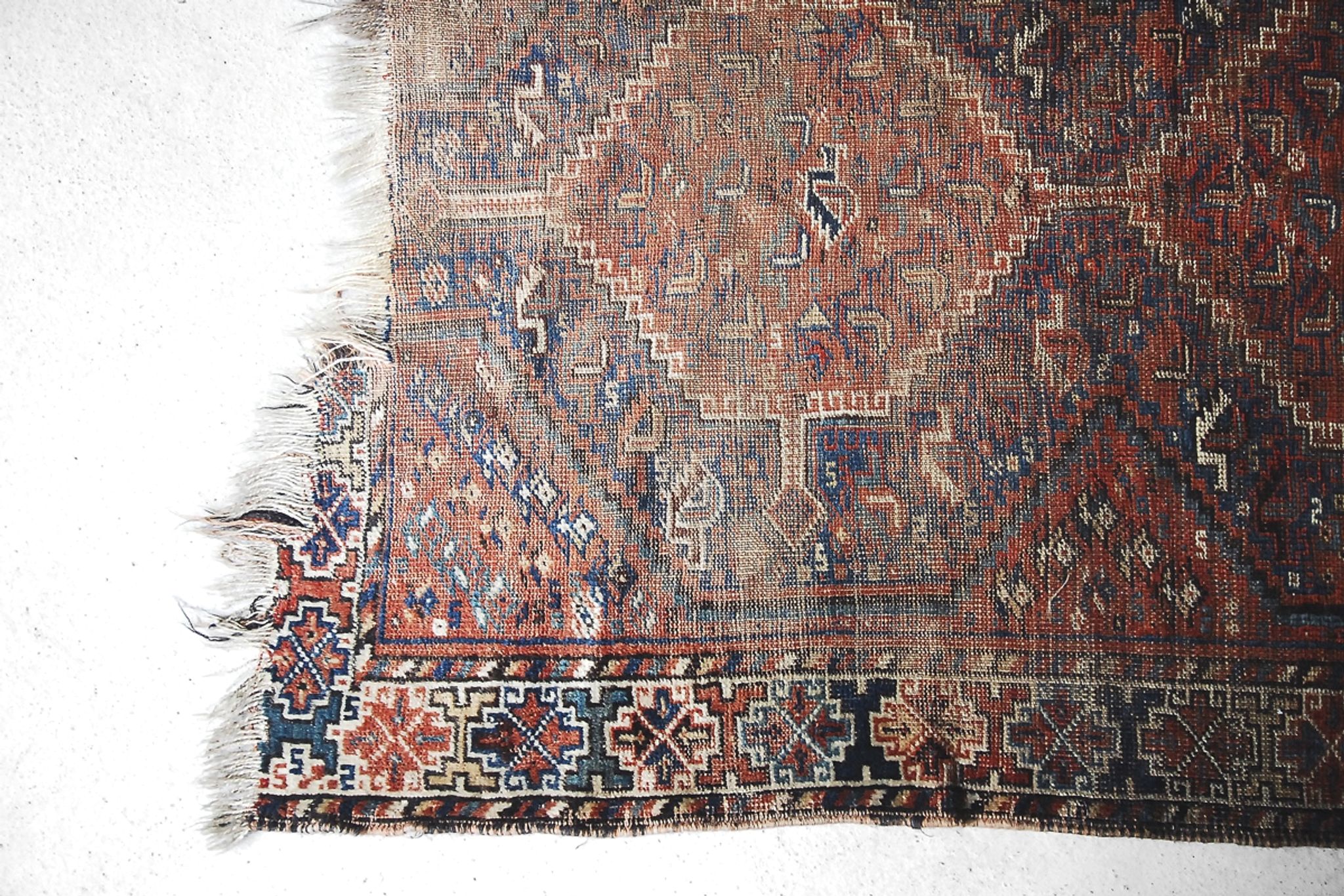 Tapis ancien tissé à la main, 1850 shiraz persan 150x110cm