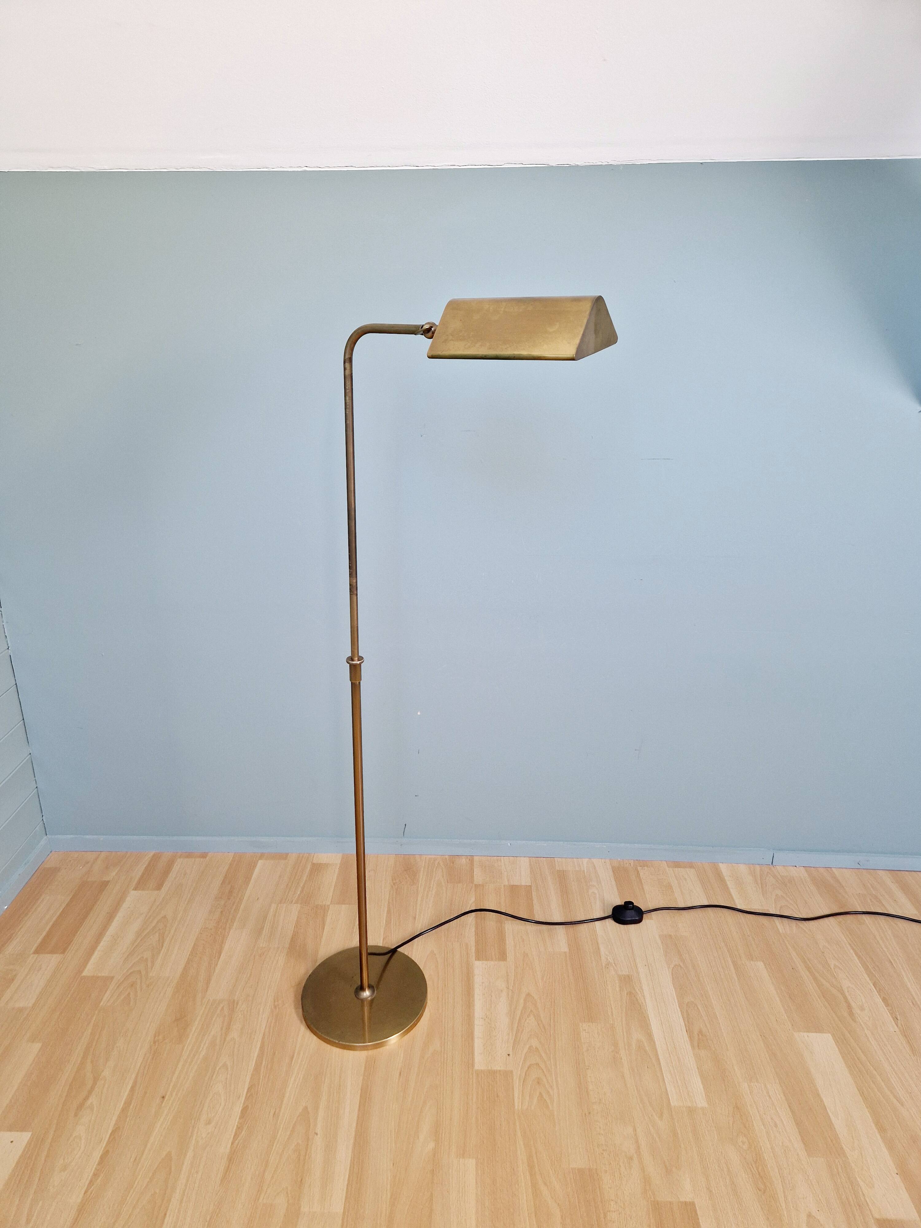 Brass floor lamp, Florian Schulz, Reiminterline, 1970