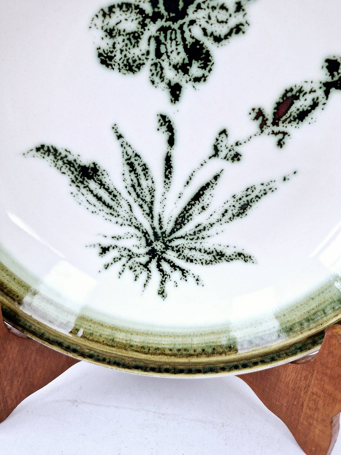8 vintage hollow plates earthenware Gien model Herbiers table arts France
