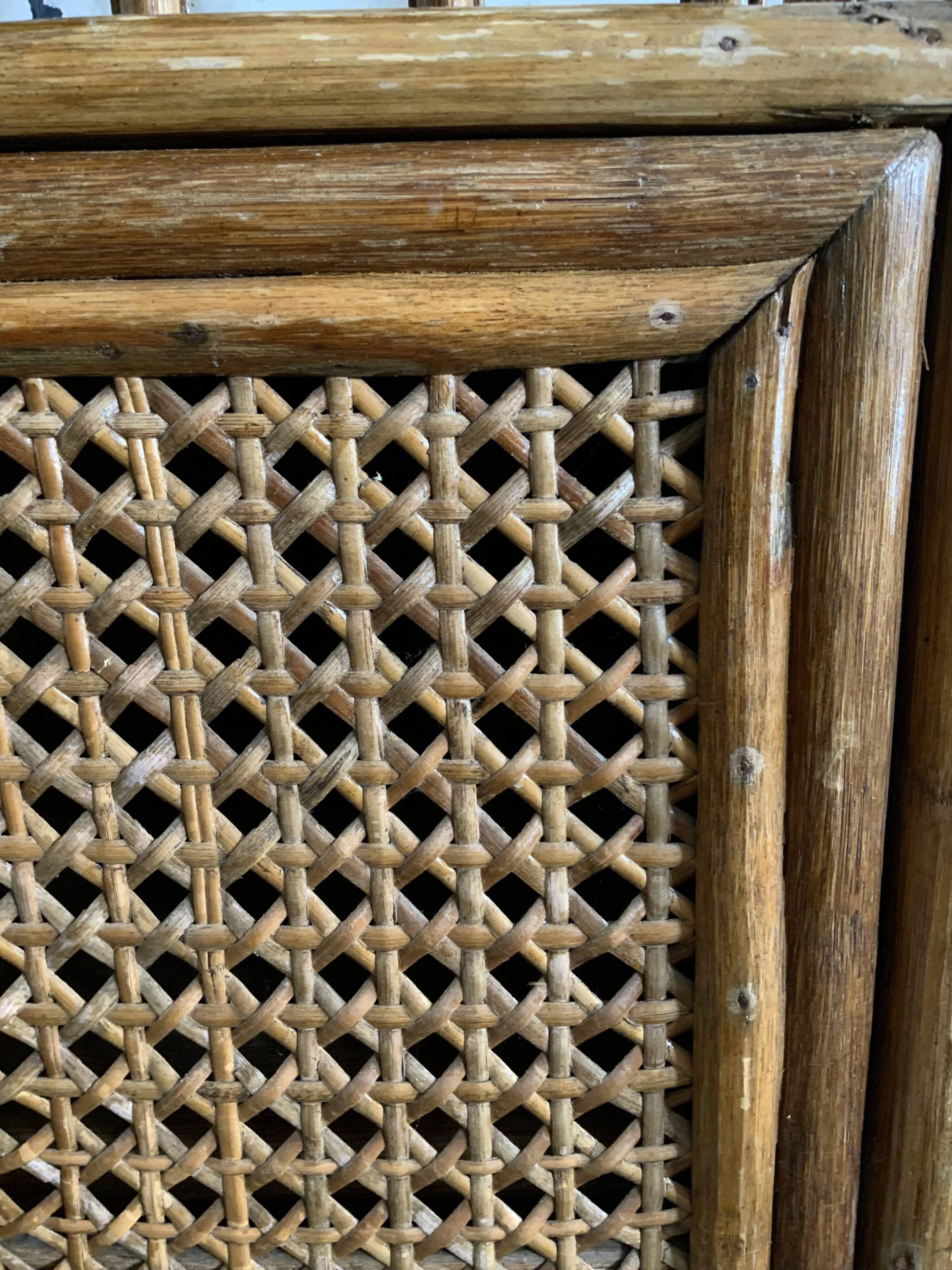 Vintage bamboo bookcase shelf