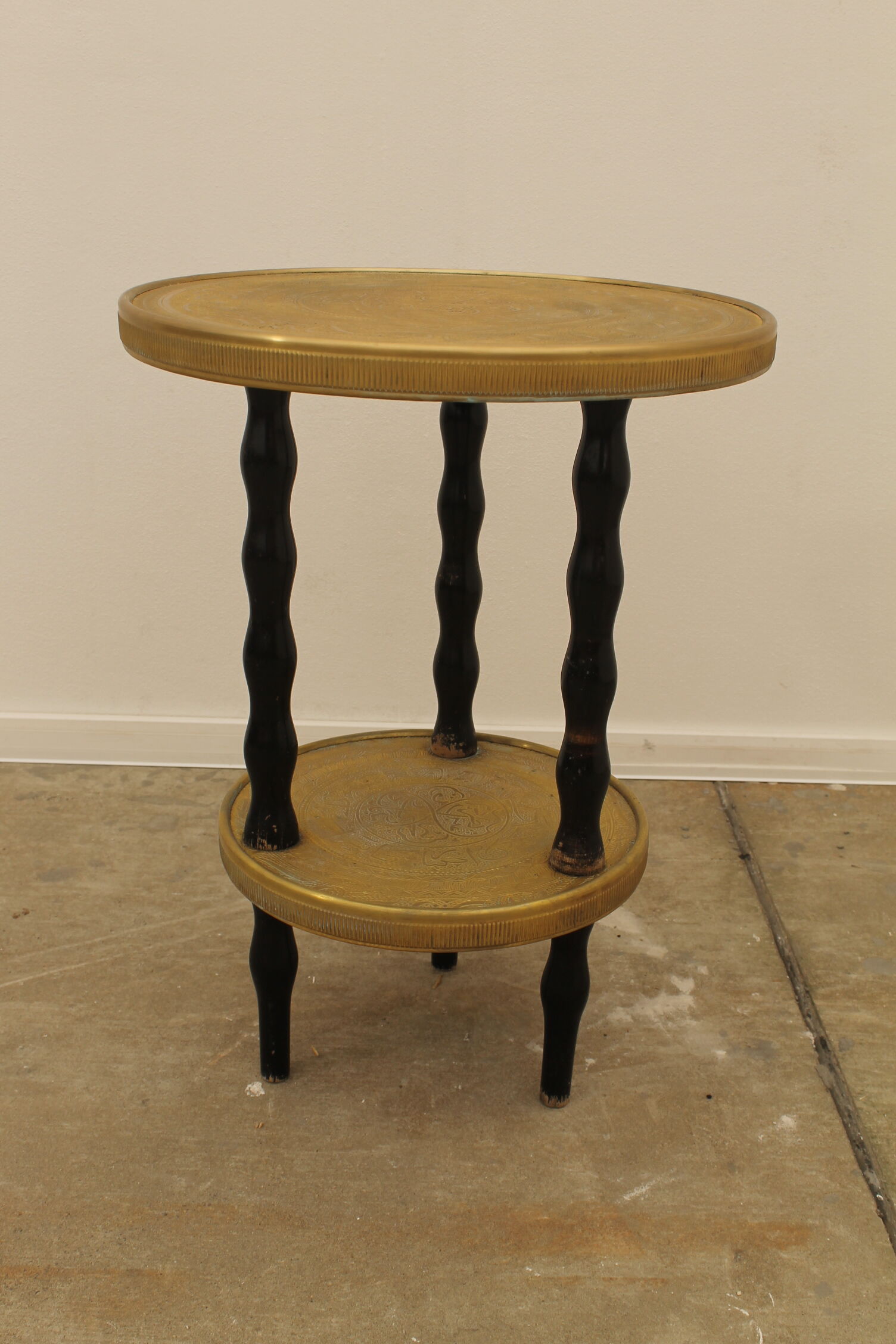 Art deco wood and brass side table 1930s