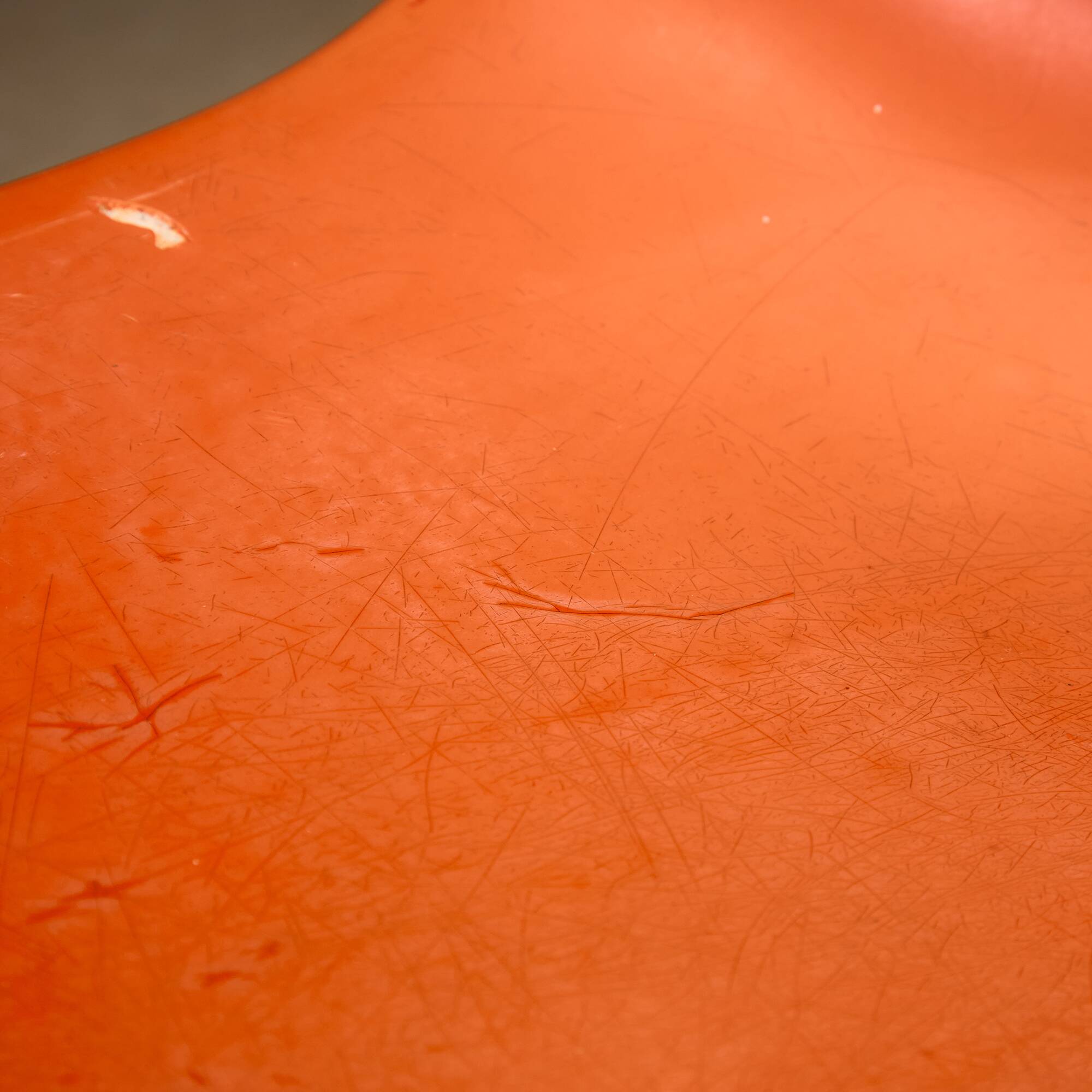 Set of Single-base Orange Molded Chairs, 1970s