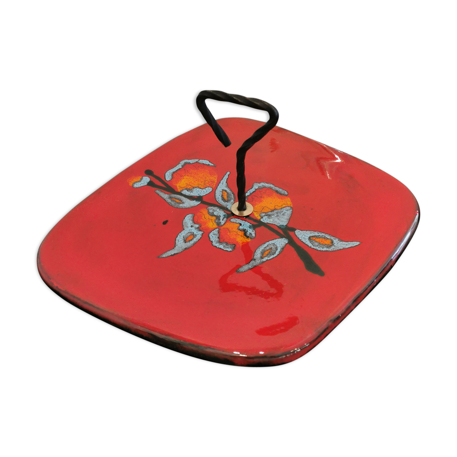 Poet Laval earthenware platter by Didier