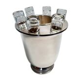 Vodka freshener with 6 glasses in Portieux crystal