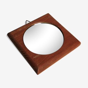 Miroir en bois vintage design scandinave 12,5x12,5cm