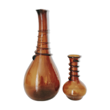 Murano, set de deux vases en verre soufflé brun