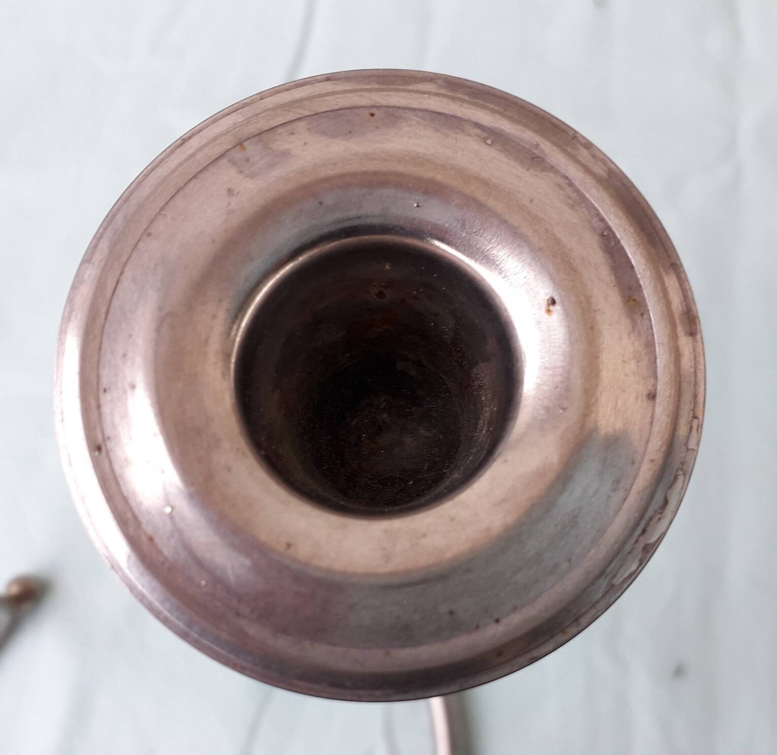 Double candlestick in silver-plated metal