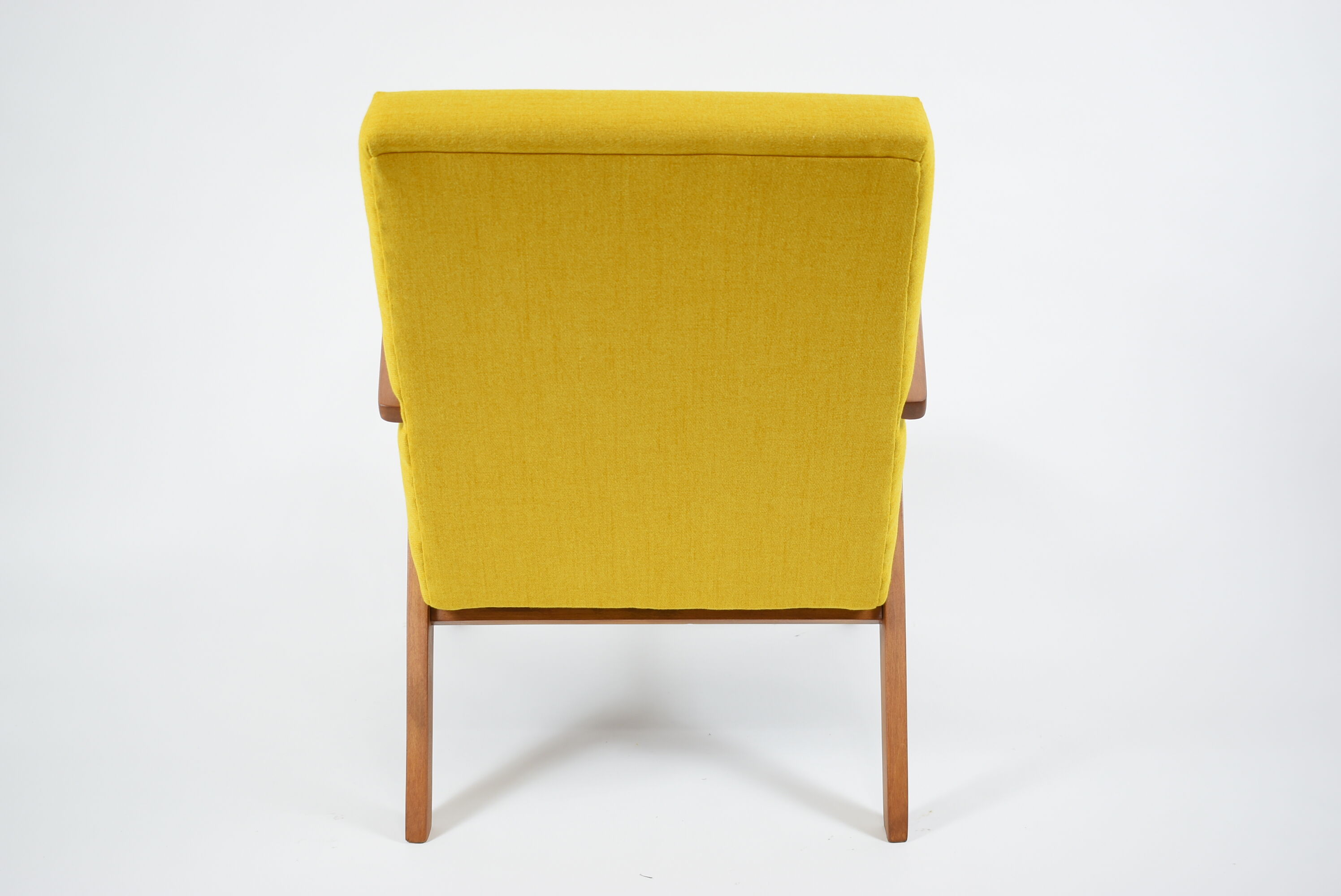 Scandinavian armchair, 60s, fully restored, yellow fabric