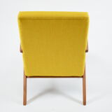 Scandinavian armchair, 60s, fully restored, yellow fabric