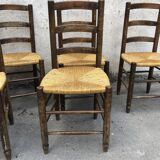 Set of 6 rustic chairs mulched