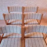 6 Danish Farstrup Scandinavian vintage chairs 1960 solid beech