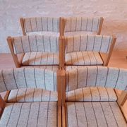 6 Danish Farstrup vintage chairs from the 1960s in solid beech.