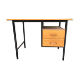 Vintage modernist office in oak and metal tubular base