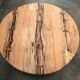 Monumental Artisan-Crafted Mixed Wood Round Coffee Table