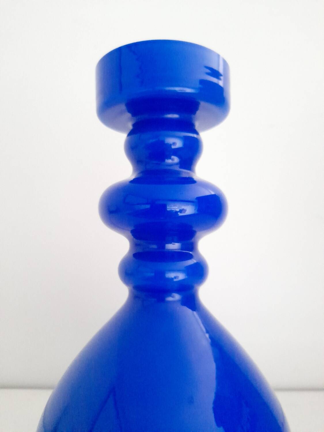 Hirschberg cobalt blue glass ring vase
