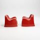 Ensemble de deux fauteuils Toga orange par Sergio Mazza pour Artemide, années 1960