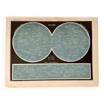 Carte-lithographie sur le ciel - 1900